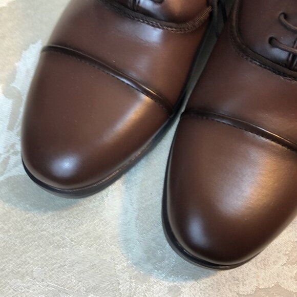 NWT Mens 7.5 lace up brown dress shoes - Picture 4 of 9